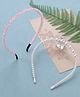 Hola Bonita Free Size Hair Bands With Pearl Work Pack of 2 -White & Pink