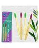 Purexa Kids Bamboo Toothbrush With Super Soft Bristles & Easy Grip Handle - Value Pack Of 4