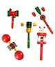 Smartcraft Toys Wooden Rattles Toys for Baby/New-Born Infant Kids - Set of 5 pcs - Multicolor - Discover Sounds, Develops Sensory Skills