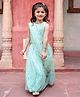 Babyhug Sleeveless Sequenced Embroidered Choli With Lehenga And Dupatta Set- Aqua