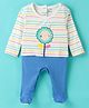 CUCUMBER Interlock Full Sleeves Sleep Suit Flower Print - Blue
