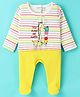 CUCUMBER Interlock Full Sleeves Sleep Suit Giraffe Print - White & Yellow