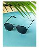 Passion Petals Aviator UV Protected Frameless Sunglasses With Case - Black