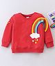 Kookie Kids  Full Sleeves Sweatshirt Rainbow Printed - Red