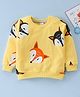 Kookie Kids Full Sleeves Sweatshirt with Fox Print - Yellow