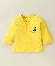 Doreme Single Jersey Full Sleeves Front Open Vest with Puma Print - Yellow