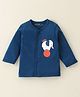 Doreme Single Jersey Full Sleeves Front Open Vest with Elephant Print - Blue
