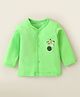 Doreme Single Jersey Full Sleeves Front Open Vest with Elephant Print - Green