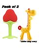 BOXOT IMPEX Giraffe Shape and Fruit Shape Food Grade/BPA Free Silicone Teething Baby Teether(Color may vary)