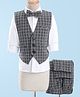 Robo Fry Full Sleeves Party Suit With Bow Checkered - Black & White