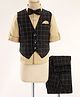 Robo Fry Full Sleeves Party Suits Check Design With Bow - Black