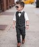 Robo Fry Velvet Dc Full Sleeves Checks 3 Pieces Party Suit - Navy
