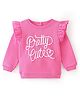 Babyoye 100% Cotton Knit Full Sleeves Sweatshirt With Text Print - Pink