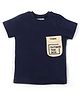 Forever Kids Half Sleeves Think Outside The Box Pocket Printed Tee - Navy Blue
