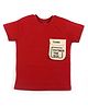 Forever Kids Half Sleeves Think Outside The Box Pocket Printed Tee - Red