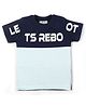 Forever Kids Half Sleeves Graphic Text Printed Colour Blocked Tee - Navy Blue