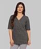 Zelena Half Sleeve Abstract Printed Maternity Feeding Top - Black