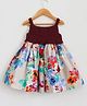 Qvink Sleeveless Summer Crochet Detail Floral Printed Dress - Brown