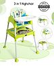 Babyhug 3 in 1 Play & Grow High Chair With 5 Point Safety Harness And Anti-Slip Base (Color May Vary)