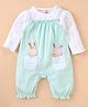 Mini Taurus Cotton Dungaree Style Romper with Full Sleeves Inner Tee - Mint Green