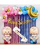 Bubble Trouble Baby Shower Decoration Combo With Mom To Be Sash Baby Shower Combo Metal - 62 Pcs