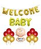 Bubble Trouble Foil Baby Boy Foil Balloons Red Golden Metallic Balloons Decoration Set for Baby Shower Mom To Be Baby Birthday - Pack of 33