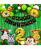 Bubble Trouble 2nd Birthday Jungle Theme Decoration Items - Pack of 52 Pcs