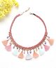 Earthy Touch Premium Necklace & Bracelete Set - Purple Pink & Peach