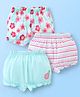 Babyhug Single Jersey Striped & Floral Printed Bloomer Pack of 3 - Blue & Pink