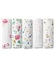 Haus & Kinder Safari squad Collection 100% Cotton Muslin Swaddle Pack Of 5 - Multicolour