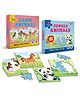 Little Berry Babys First Jigsaw Puzzle Set of 2 for Kids Jungle Animals and Farm Animals - 15 Pieces Each