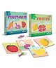 Little Berry Babys First Jigsaw Puzzle Set of 2 for Kids Fruits and Vegetables - 15  Pieces Each