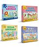 Little Berry Babys First Jigsaw Puzzle Set of 4 for Kids Jungle Farm Baby & Ocean Animals - 15 Puzzle Pieces Each