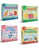 Little Berry Babys First Jigsaw Puzzle Set of 4 for Kids Fruits Vegetables People At Work & Modes of Transport - 15 Puzzle Pieces Each