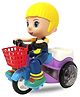 YAMAMA Battery Operated Electric 360 Degree Rotating Lighting Music Stunt Tricycle Toy - Multicolour