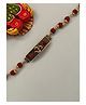 Digital Dress Room Rakhi Style Bracelet Stylish Gold Plated Om With Small Rudraksha Charm Rakhee - Brown