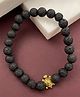 Digital Dress Room Rakhi Bracelet Stylish Gold Plated Tortoise Charm Link Chain & Lava Stone - Black
