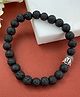 Digital Dress Room Rakhi Style Bracelet Stylish Silver Plated Buddha Charm & Lava Stone Rakhee - Black