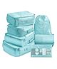 House of Quirk 7pcs Set Travel Organizer Packing Cubes Lightweight Travel Luggage Organizers with Laundry Bag or Toiletry Bag - Light Blue