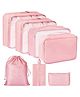 House of Quirk Packing Cubes 7 Pieces Polyester Travel Luggage Packing Organizers Set with Toiletry Bag - Pink