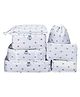 House of Quirk Polyester Packing Cubes 7 Pieces Travel Luggage Packing Organizers Set With Toiletry Bag - White Cactus
