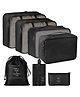 House of Quirk Packing Cubes 7 Pieces Travel Luggage Packing Organizers Set with Toiletry Bag - Black