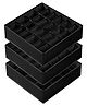 House of Quirk 3 Pack Closet Socks Organizer Drawer Divider 24 Cell Collapsible Closet Cabinet Organizer - Black