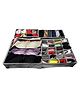 House of Quirk Set of 4 Foldable Storage Box Drawer Divider Organizer - Black Grid