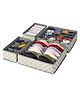 House of Quirk Set of 4 Foldable Storage Box Fabric Drawer Divider Organizer - Grey