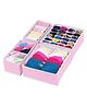 House of Quirk Fabric Set of 4 Foldable Storage Box Drawer Divider Organizer - Pastel Pink