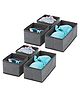 House of Quirk Storage Box Set of 3 Closet Dresser Drawer Containers Divider with Drawers Pack of 2 - Black