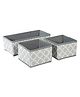 House of Quirk Fabric Storage Box Set of 3 Closet Dresser Drawer Organizer, Containers Divider With Drawers Pack of 1  - Grey