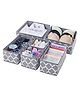 House of Quirk Foldable Cloth Storage Box Closet Dresser Drawer Organizer, Containers Divider with Drawers Set of 6 -  Grey