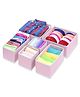 House of Quirk Foldable Cloth Storage Box Closet Dresser Drawer Organizer, Containers Divider with Drawers Set of 6 - Pink